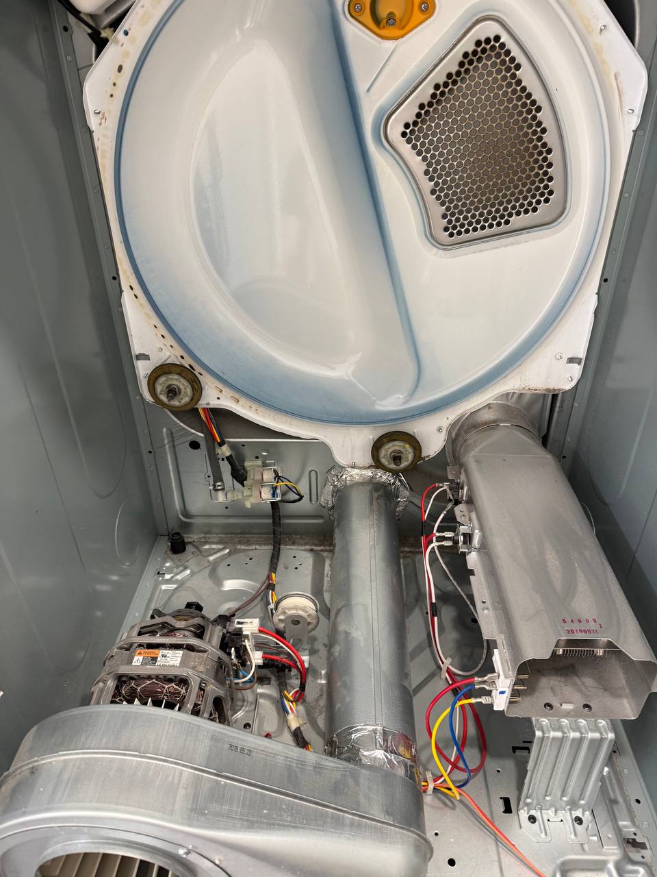 Dryer drum rollers and internal components inspection